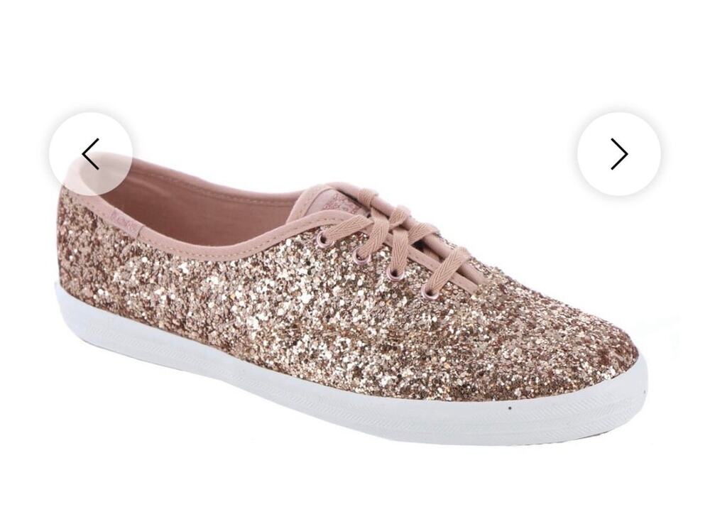 Keds Champion Glitter Celebrations Rose Gold Sneakers lace up shoes